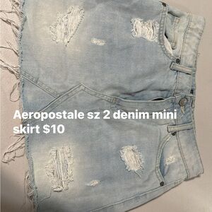 Aeropostale Distressed Denim Skirt